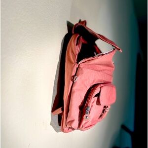 Kipling Rose Gold Colored Backpack